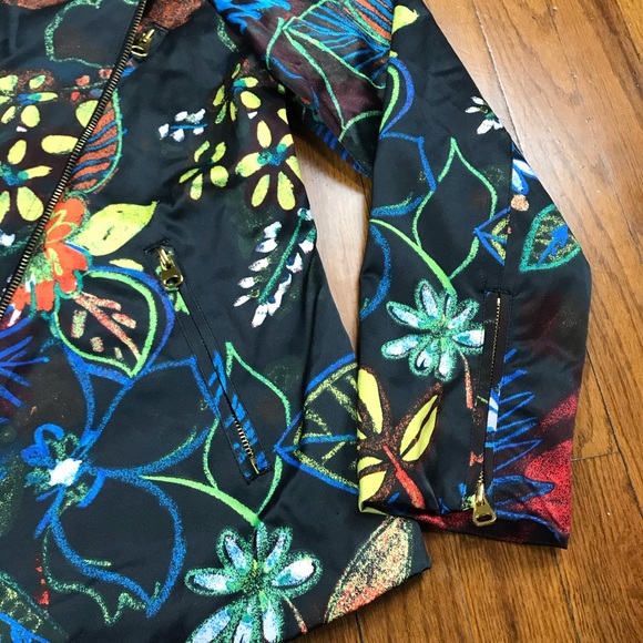 Vtg Chico's Size 1 Abstract Floral Jacket Blazer - Picture 2 of 8